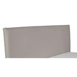 Imaginea ilustrează: Verificați imaginea noastră „prodotto-testata-silk.jpg”! Are o tăblie tapițată elegantă, gri deschis, care adaugă o notă de clasă oricărui dormitor, pe un fundal alb curat. Veți observa și o saltea confortabilă, parțial îmbrăcată în cearșafuri albe în carouri. Pentru mai multe detalii, vizitați site-ul thebed.ro!